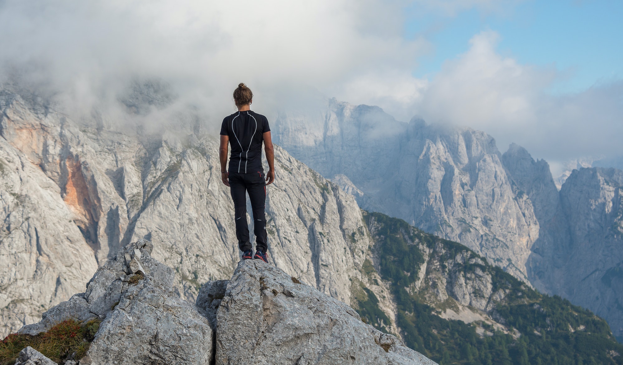 Male hiker in the mountains